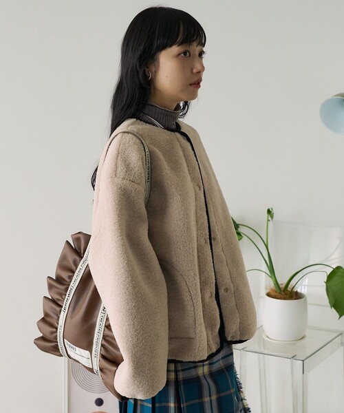 美品 Freada FREAK'S STORE ノーカラージャケット FREAK'S STORE（フリークスストア） ノーカラージャケット フリ