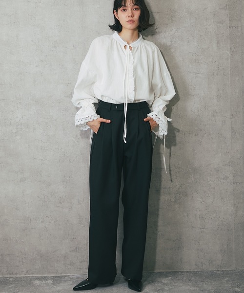 SMILE ORCHID スラックス パンツ 2タックパンツ レディース