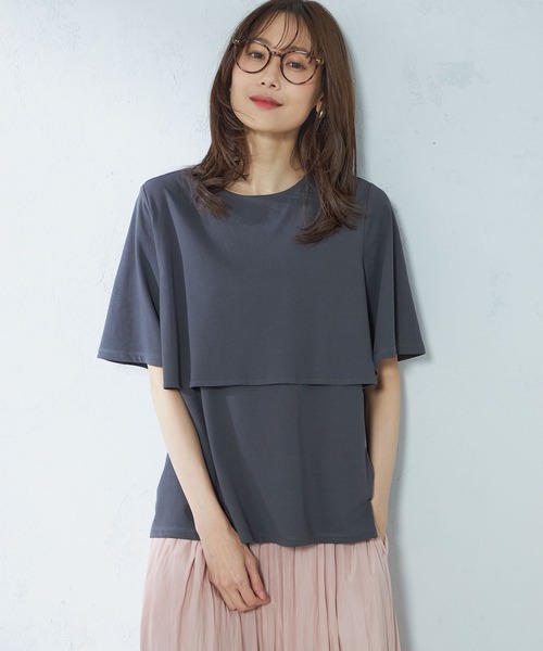 tシャツ ケープ風プルオーバーブラウス レディース GALLORIA tシャツ ケープ風プルオーバー レディース : ZOZOTOWN