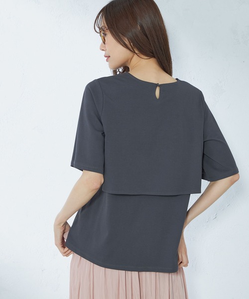 tシャツ ケープ風プルオーバーブラウス レディース GALLORIA tシャツ ケープ風プルオーバー レディース : ZOZOTOWN