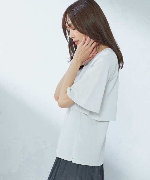 tシャツ ケープ風プルオーバーブラウス レディース GALLORIA tシャツ ケープ風プルオーバー レディース : ZOZOTOWN