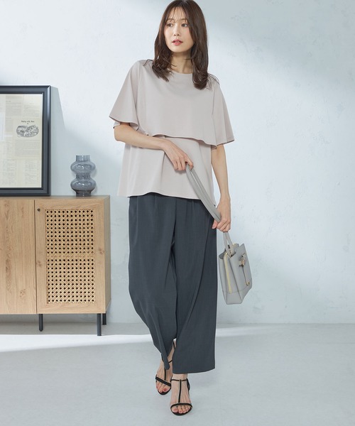 tシャツ ケープ風プルオーバーブラウス レディース GALLORIA tシャツ ケープ風プルオーバー レディース : ZOZOTOWN