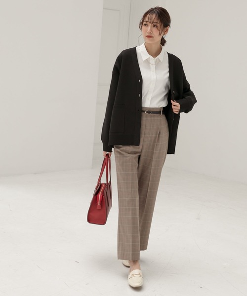「GLOBAL WORK」 ニットカーディガン LARGE グレイッシュベージュ レディース