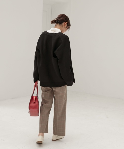 「GLOBAL WORK」 ニットカーディガン LARGE グレイッシュベージュ レディース