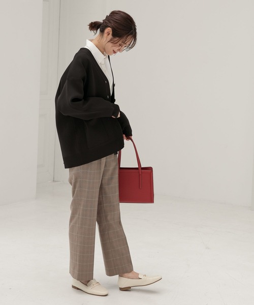 「GLOBAL WORK」 ニットカーディガン LARGE グレイッシュベージュ レディース
