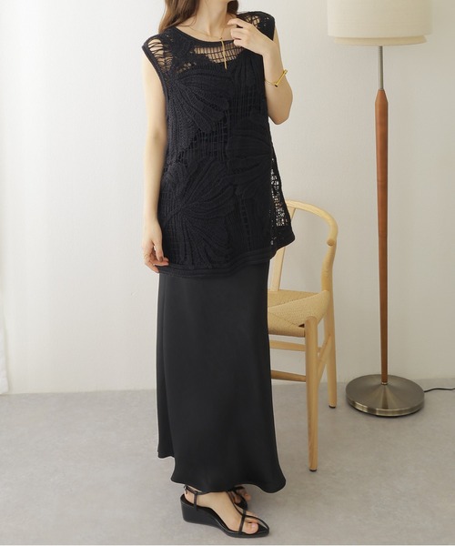 サマーニット ニット セーター crochet sleeveless knit tops