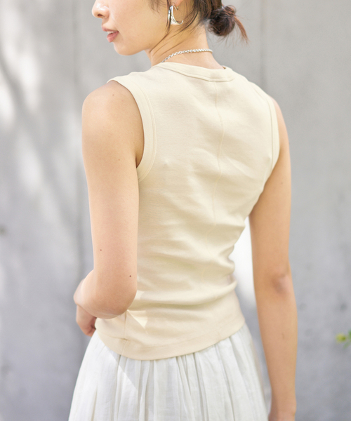 タンクトップ ノースリーブ FLORE FLORE/フローレフローレ ESME TANK タンクトップ レディース IENA｜FLORE FLORE/フローレフローレ ESME TANK タンクトップ