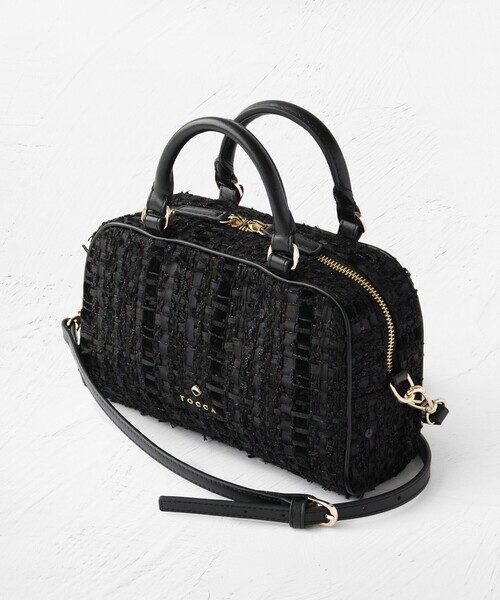 TOCCA 本革☆ボストンバッグ☆ブラック 美品 TOCCA（トッカ） ボストンバッグ OREILLER BAG ミニボストンバッグ
