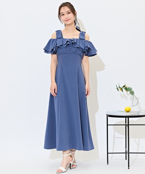 ✨タグ付新品 DVFロイヤルブルーワンピース✨ ロイヤルパーティー ROYAL PARTY シアー切替ノースリーブ