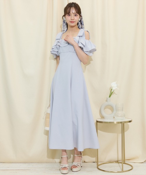 【新品】WILLSELECTION オフショルワンピース WILLSELECTION ワンピース リボンストラップオフショルシャツ