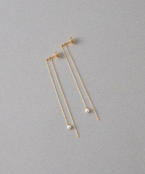 ete パールとチェーンのピアス ete ピアス K18YG パール チェーン レディース : ZOZOTOWN Yahoo