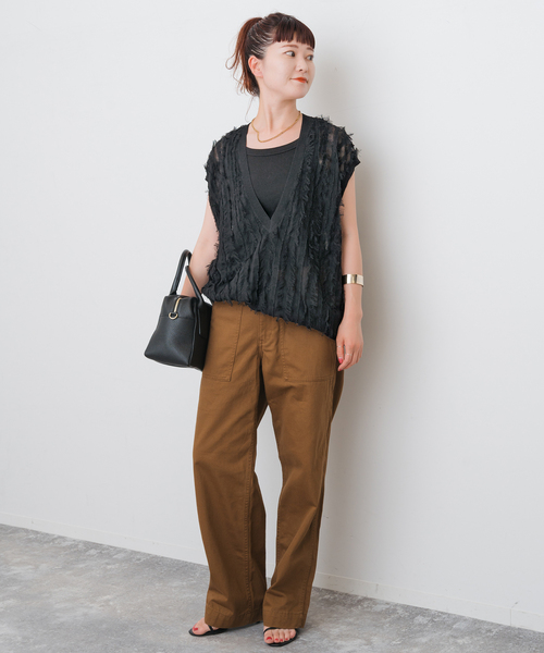 Spick & Span WEB限定品　フリンジノースリーブベスト Spick & Span（スピックアンドスパン）の「《WEB限定》ツィード