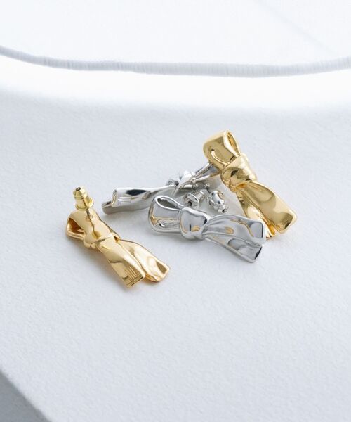 ピアス ノットリボンピアス レディースの画像