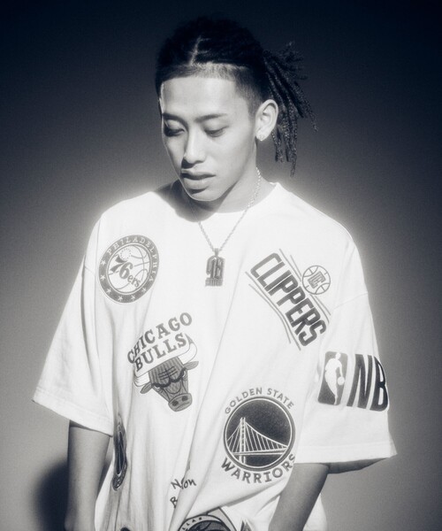 「NBA」 7分袖Tシャツ LARGE グレー メンズ