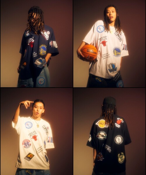 「NBA」 7分袖Tシャツ LARGE グレー メンズ