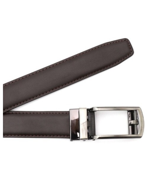 バックル　ベルト　34 29mmレザーホールレスバックルベルト(ONE SIZE ブラウン