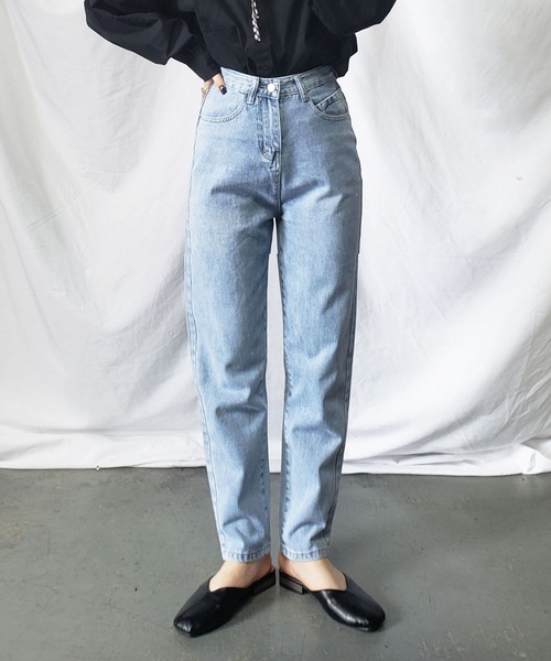 「me+em select」 デニムパンツ SMALL ブルー レディース
