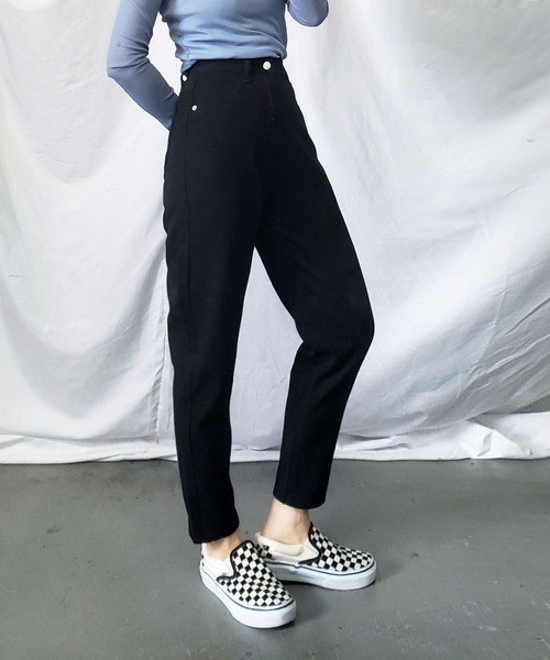 「me+em select」 デニムパンツ SMALL ブルー レディース