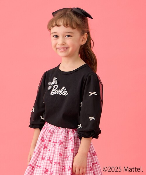 バービー Barbie リボン半袖トップス おまとめ専用 ANY（エニィ） tシャツ 「Barbie(TM)」リボン 七分袖Tシャツ キッズ
