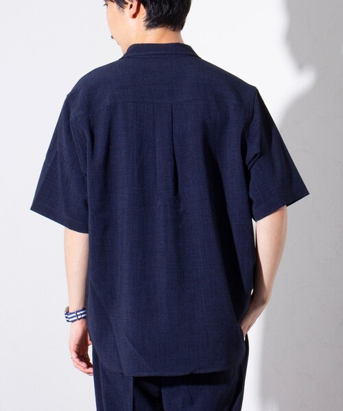 「GLOSTER」 半袖シャツ L ネイビー メンズ_画像5