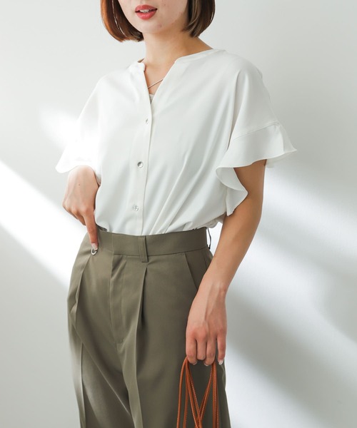 「SENSE OF PLACE by URBAN RESEARCH」 半袖ブラウス ONE ブラック レディース_画像3