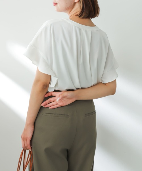 「SENSE OF PLACE by URBAN RESEARCH」 半袖ブラウス ONE ブラック レディース_画像4