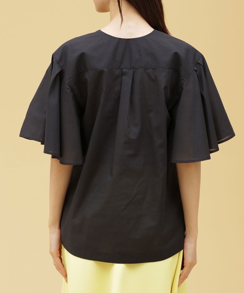 「NANO universe」 半袖ブラウス 36 ダークネイビー レディース_画像2