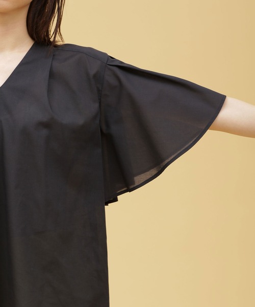 「NANO universe」 半袖ブラウス 36 ダークネイビー レディース_画像4