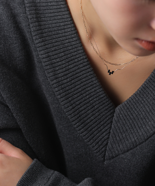 Lilas ネックレス セミトーンオニキスネックレス K10 レディース