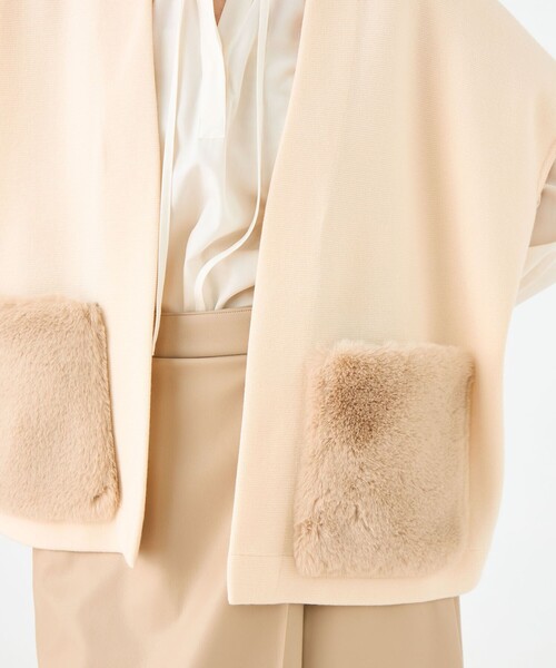 25AW 1回着用 ウールポリエステルミラノリブ ショートスリーブカーディガン ウールポリエステルミラノリブ ショートスリーブカーディガン | maison