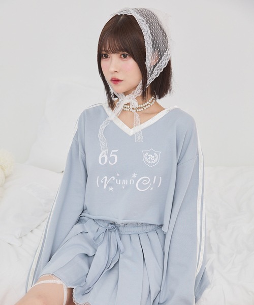 rumnel： トレーナー スウェット 「セットアップ可能」ベロアコンビV