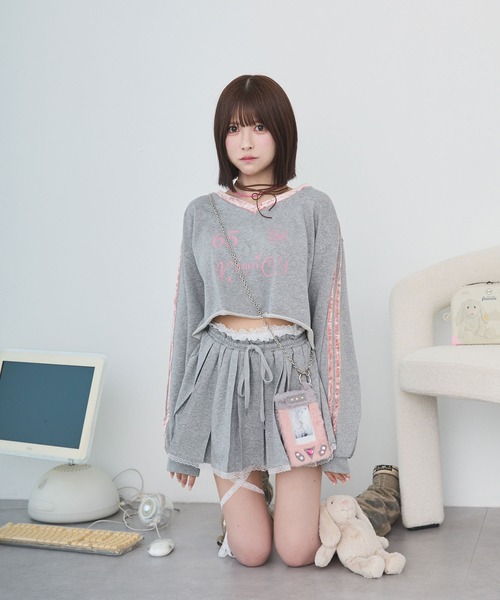 rumnel： トレーナー スウェット 「セットアップ可能」ベロアコンビV