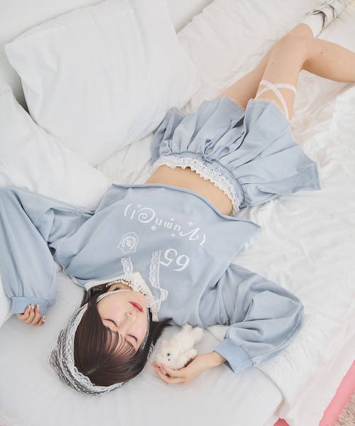 rumnel： トレーナー スウェット 「セットアップ可能」ベロアコンビV