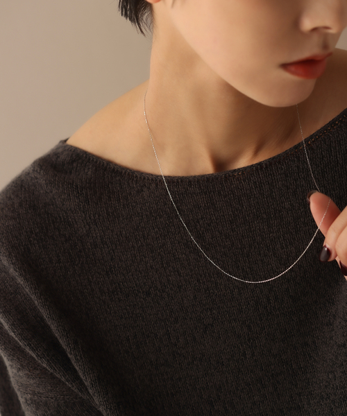ネックレス 「WEB限定」シャインカットアズキチェーンネックレス 50cm WG K10 レディースの画像