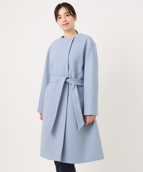 OFUON（オフオン） ノーカラーコート コート 「2025AW」ウール混ノー