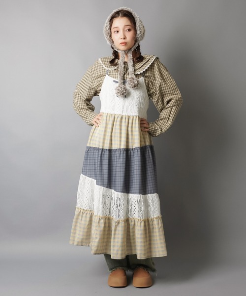 SPINNS（スピンズ） ワンピース ロングキャミワンピース/パッチワーク