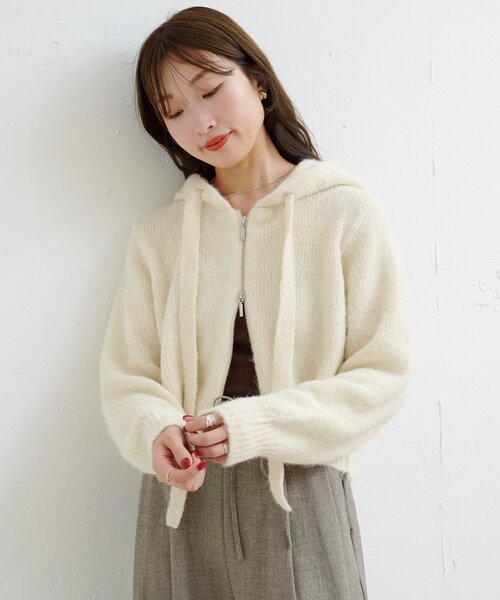 PESTO】フードパーカー付きブークレカーディガン MUSINSA公式 | PESTO