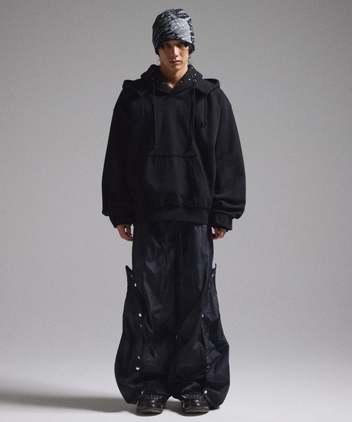 GRANCY パーカー 「GRANCY」Layered Studded Pullover Hoodie