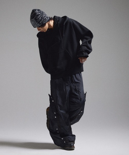 GRANCY パーカー 「GRANCY」Layered Studded Pullover Hoodie