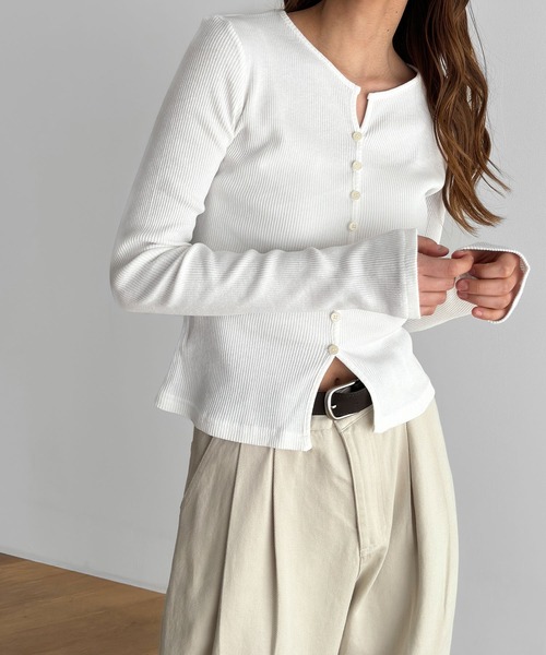 「CANAL JEAN」 カーディガン ONE SIZE ライトカーキ レディース_画像5