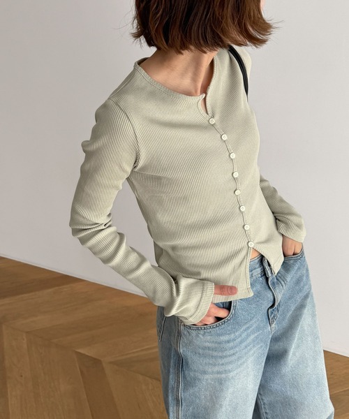 「CANAL JEAN」 カーディガン ONE SIZE ライトカーキ レディース_画像8