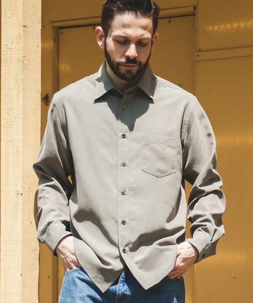 シャツ 「MR.OLIVE」T/R POWDER POPLIN CLOTH /REGULAR COLLAR SHIRT メンズ