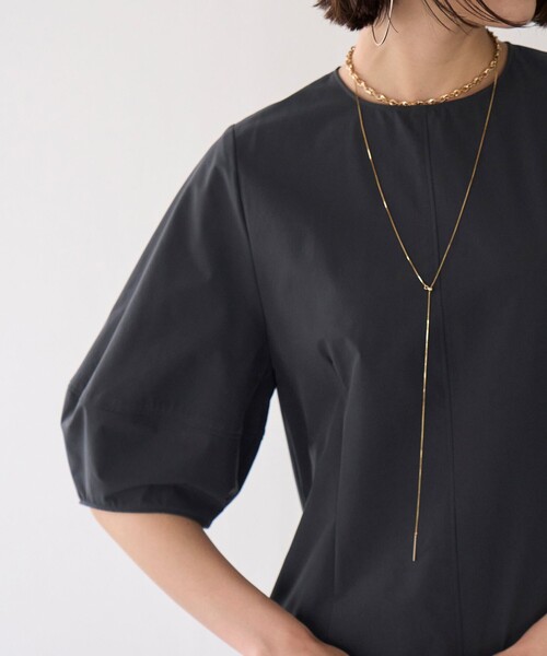 「UNFILO」 半袖ワンピース LARGE ブラック レディース_画像5