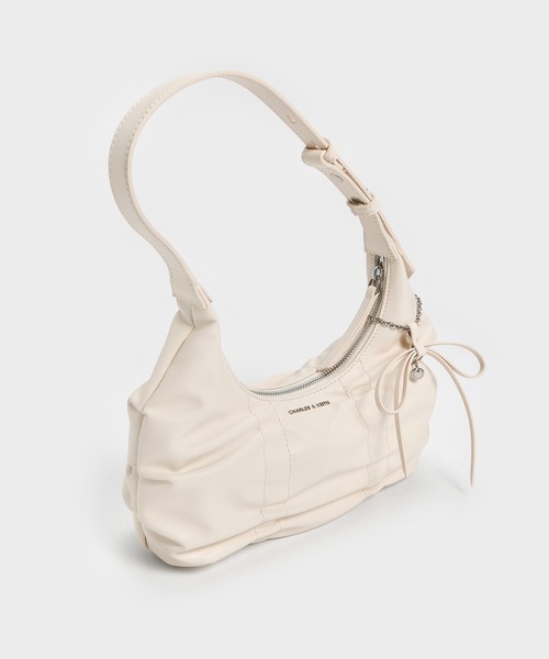 【新品未使用】CHARLES &amp; KEITH ショルダーバッグ クリーム S CHARLES ＆ KEITH（チャールズ&キース） 「CHARLES & KEITH