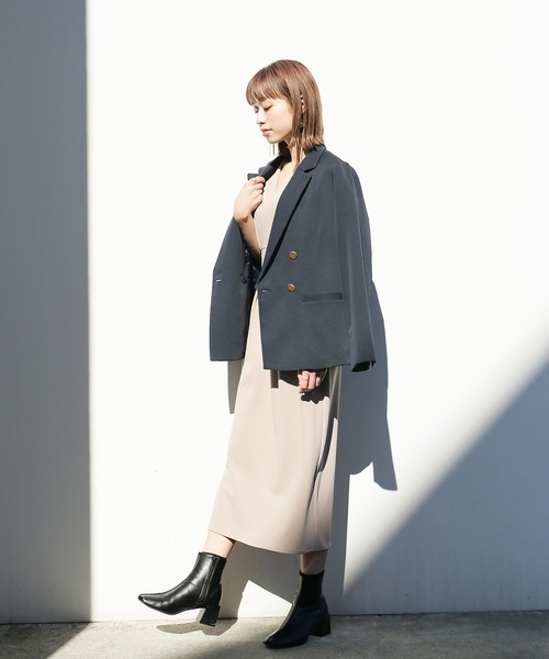「Emilyan」 ノースリーブワンピース M ベージュ レディース_画像2