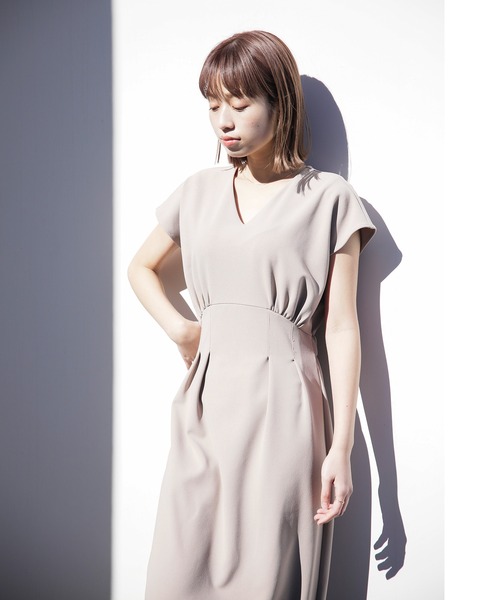「Emilyan」 ノースリーブワンピース M ベージュ レディース_画像3