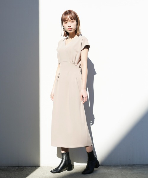 「Emilyan」 ノースリーブワンピース M ベージュ レディース_画像8
