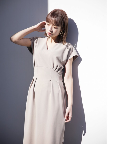 「Emilyan」 ノースリーブワンピース M ベージュ レディース_画像9
