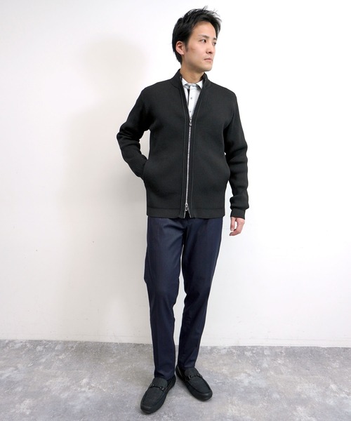 カーディガン 「HIDEAWAYS BLACK」フルジップスタンドニットブルゾン メンズ_23