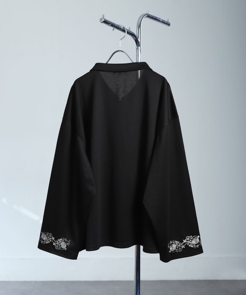 「Nilway」 長袖ポロシャツ MEDIUM ブラック メンズ_画像5